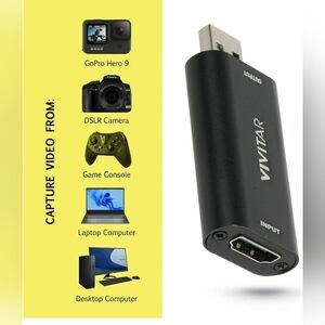Vivitar HDMI to USB Video Capture Card with Real-Time HDMI Video and Audio New